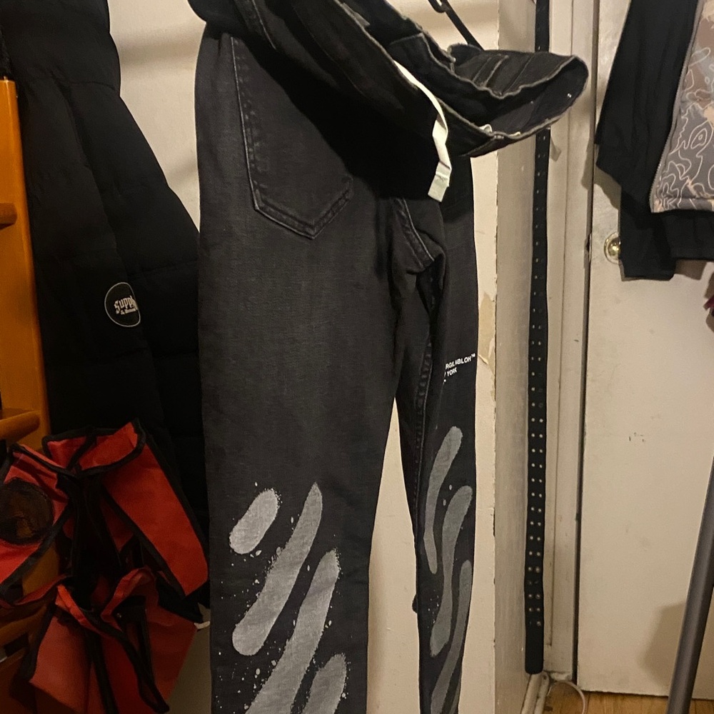 Off-White Black and Gray Skinny Jeans